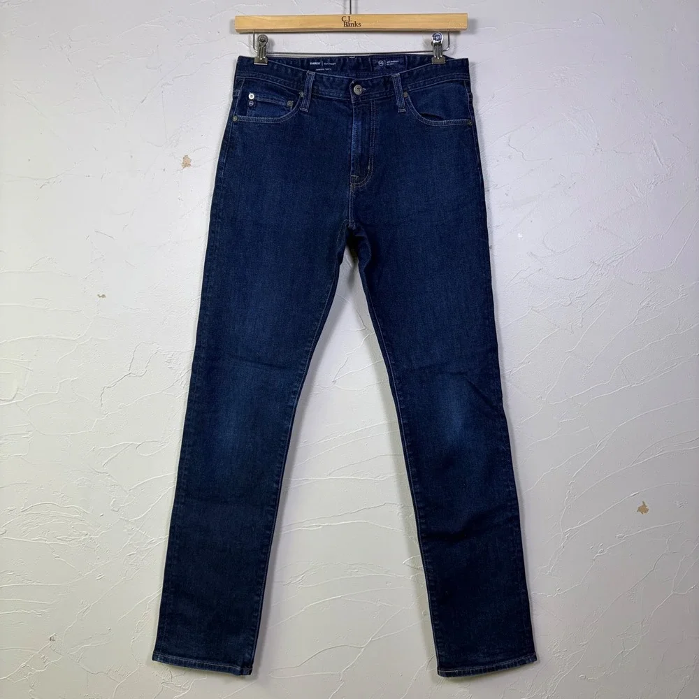 AG Adriano Goldschmied Everett Slim Straight Mens 32 Dark Wash Japanese Denim